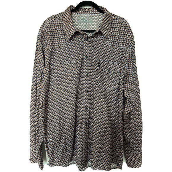 Cinch Men's SZ XXL Modern Fit Blue Pattern Pearl Snap Western Long Sleeve Shirt - Picture 1 of 9